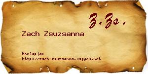 Zach Zsuzsanna névjegykártya